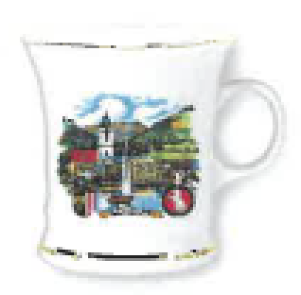 Kaffeehäferl m. Goldrand H10cm Motiv 60mm